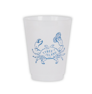 Tybee Island Crab Frosted Cups (Set of 10)