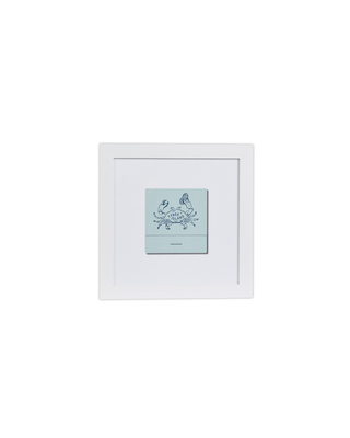 Tybee Island Blue Crab Matchbook Print Seafoam Square