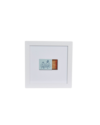 Tybee Island Blue Crab Matchbook Print Seafoam Horizontal