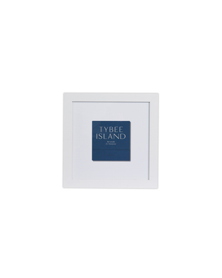 Tybee Island Shrimp Boat Matchbook Print Navy Square